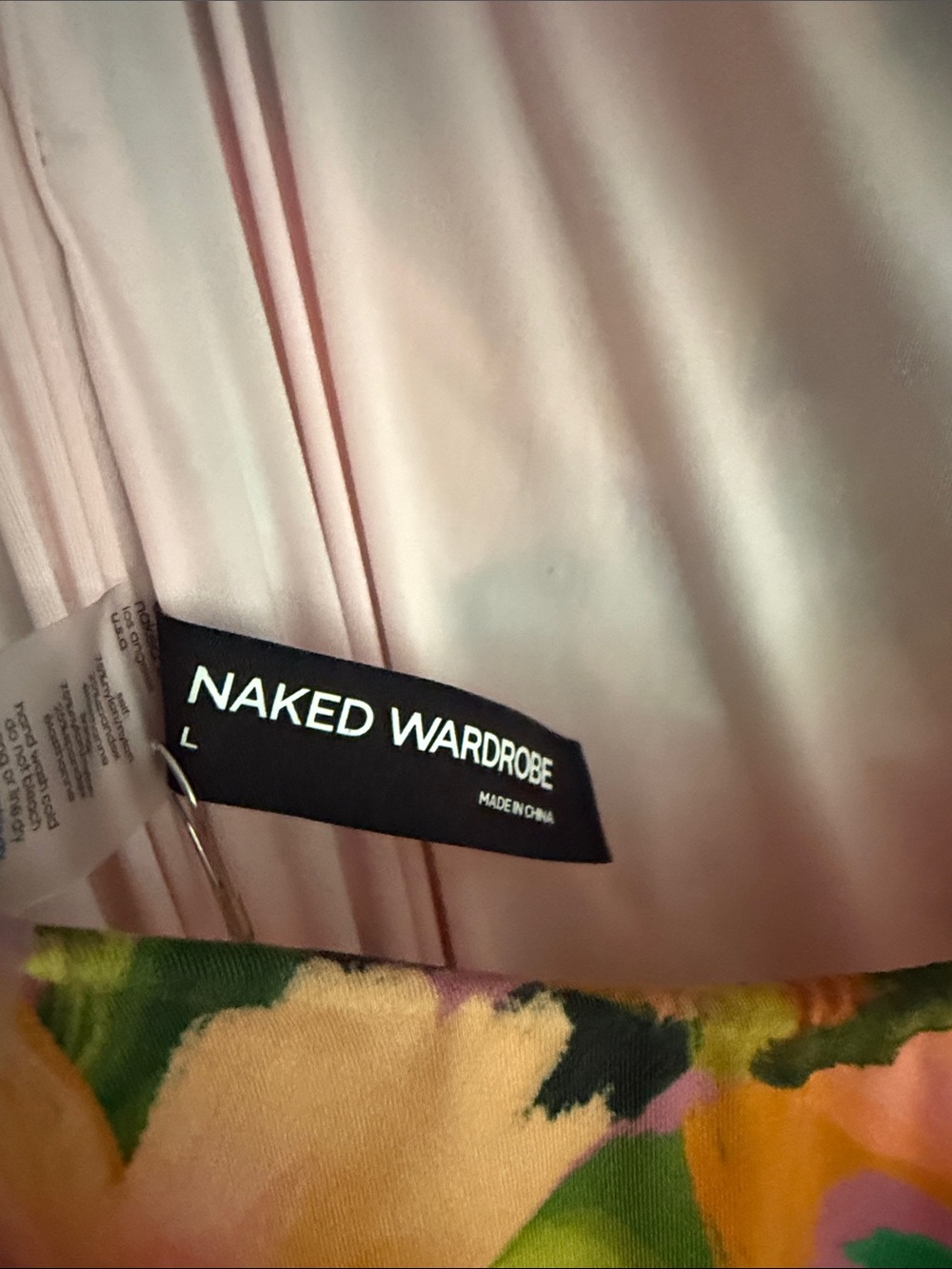 naked wardrobe Floral Ruched Midi Dress in Pink, Green & Orange - Picture 2 of 9